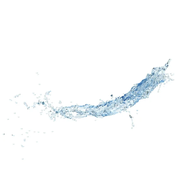 Stříkající vodě, samostatný 3d — Stock fotografie