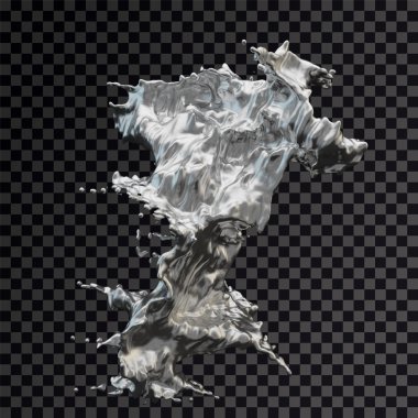 Splash gümüş 3d şeffaf