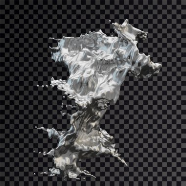 Splash gümüş 3d şeffaf