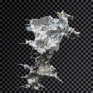 Splash gümüş 3d şeffaf