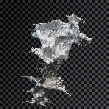 Splash gümüş 3d şeffaf