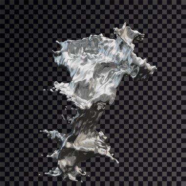 Splash gümüş 3d şeffaf