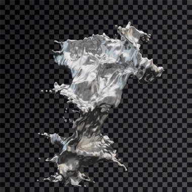 Splash gümüş 3d şeffaf