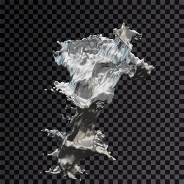 Splash gümüş 3d şeffaf