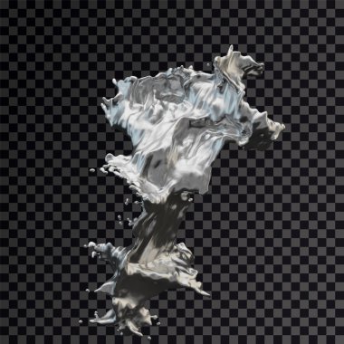 Splash gümüş 3d şeffaf