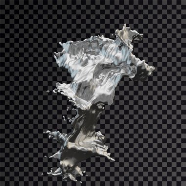 Splash gümüş 3d şeffaf