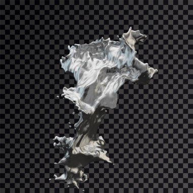 Splash gümüş 3d şeffaf