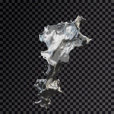 Splash gümüş 3d şeffaf