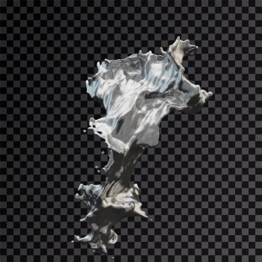 Splash gümüş 3d şeffaf