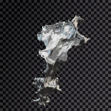 Splash gümüş 3d şeffaf