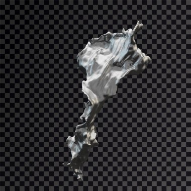 Splash gümüş 3d şeffaf