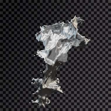 Splash gümüş 3d şeffaf