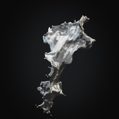 Splash gümüş 3d arka plan