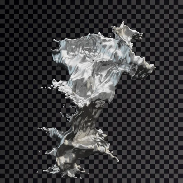 Splash gümüş 3d şeffaf