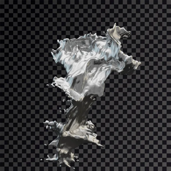 飞溅银 3d 透明 — 图库照片