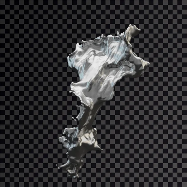 Splash sølv 3d gennemsigtig - Stock-foto