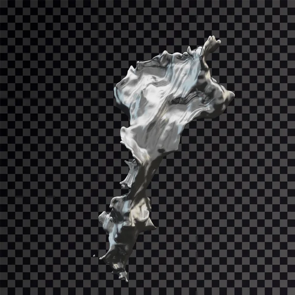 Splash silver 3d transparent — Stock Photo, Image