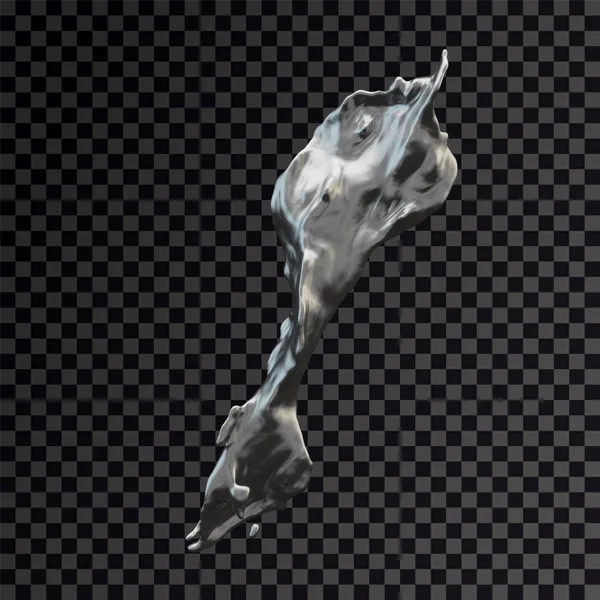 Splash srebrny 3d przezroczysty — Zdjęcie stockowe