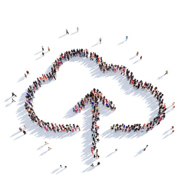 indirmebulut insanlar 3d render