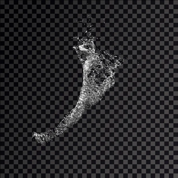 飞溅银 3d 透明 — 图库照片