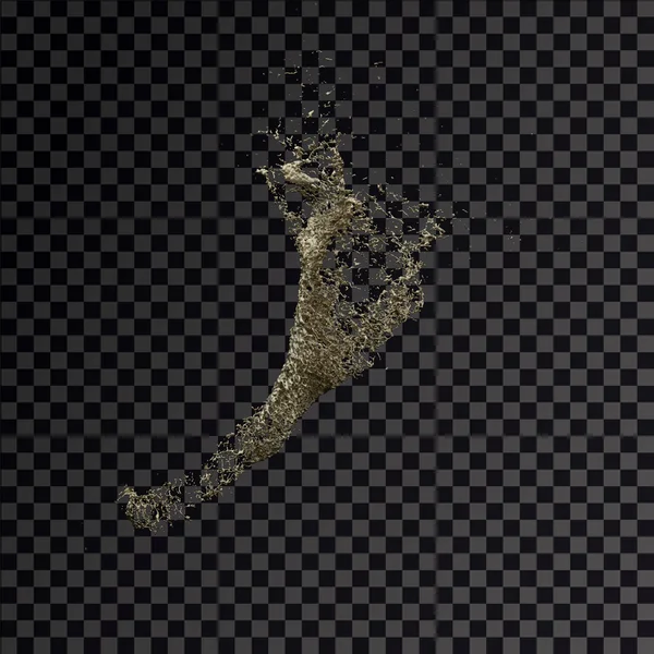 Брызги золота 3d прозрачный фон — стоковое фото
