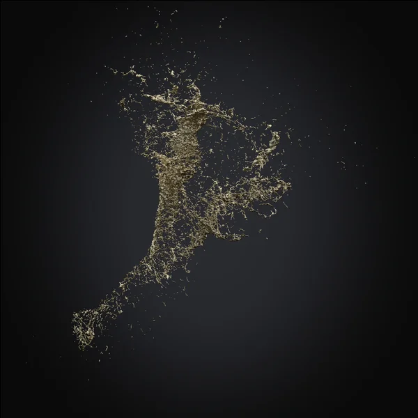 splash gold 3d rendering background