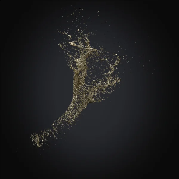 splash gold 3d rendering background