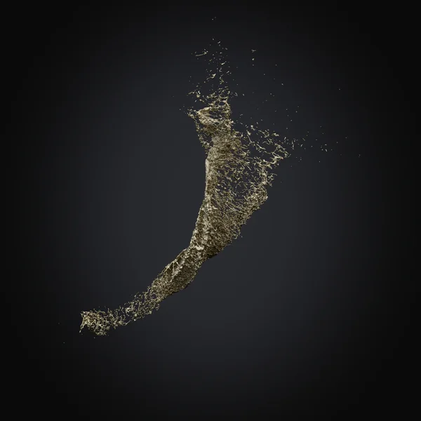 Splash arany 3d rendering háttér — Stock Fotó