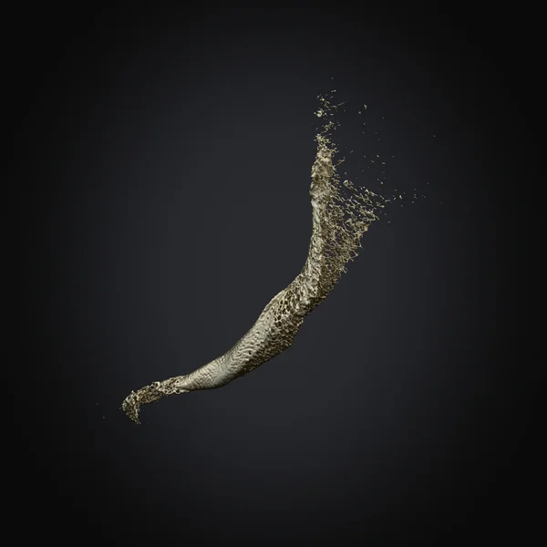 Splash złota 3d renderowania tła — Zdjęcie stockowe