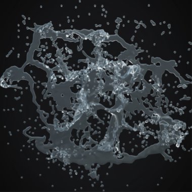 3d su sıçrama izole