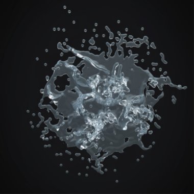 3d su sıçrama izole