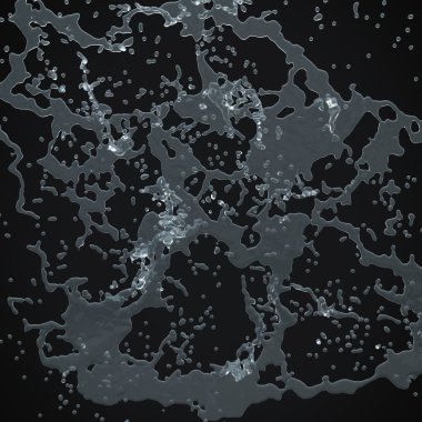 3d su sıçrama izole