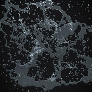 3d su sıçrama izole