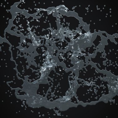 3d su sıçrama izole