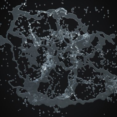 3d su sıçrama izole