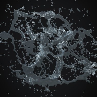 3d su sıçrama izole