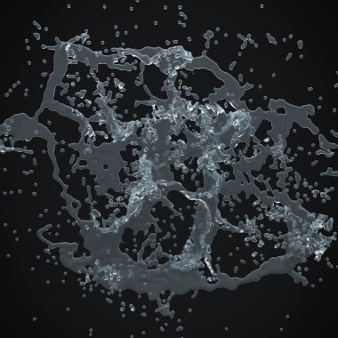 3d su sıçrama izole