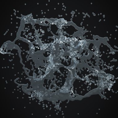 3d su sıçrama izole