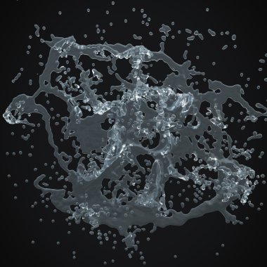 3d su sıçrama izole