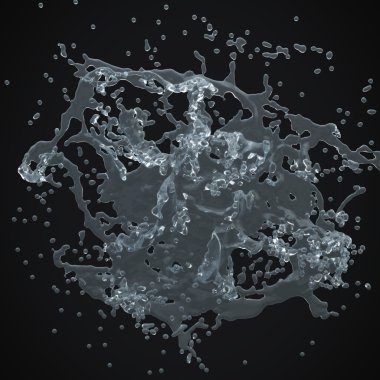 3d su sıçrama izole