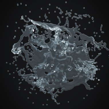 3d su sıçrama izole