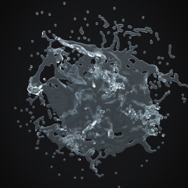 3d su sıçrama izole