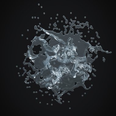 3d su sıçrama izole