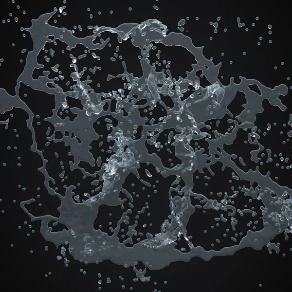 3d su sıçrama izole