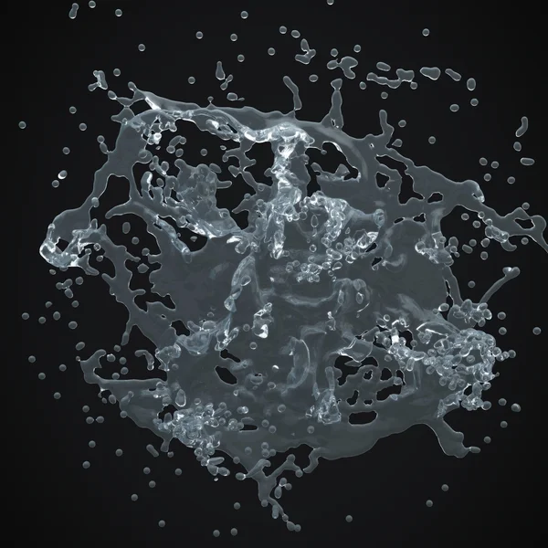 3d su sıçrama izole