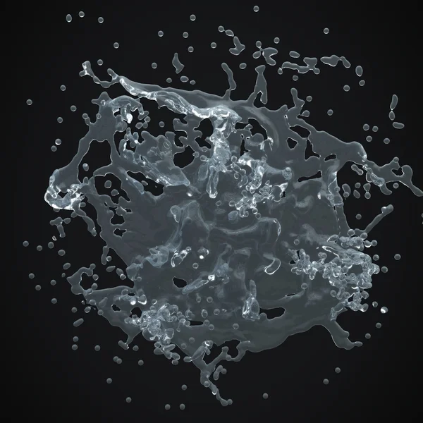 3d su sıçrama izole