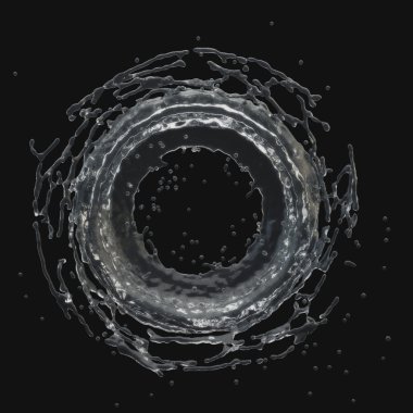 3d su sıçrama Radyal izole