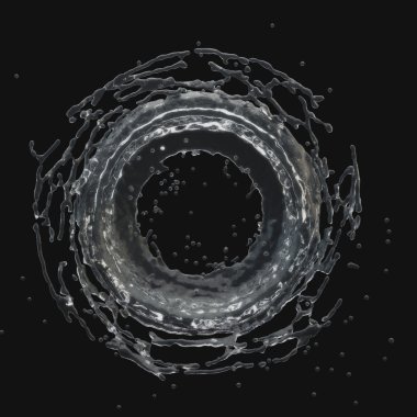 3d su sıçrama Radyal izole