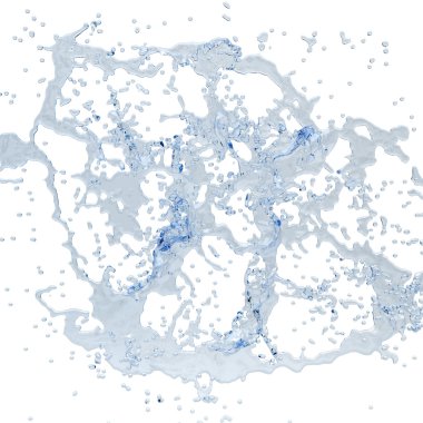 3d su sıçrama izole