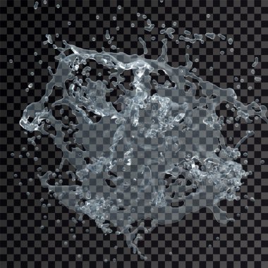 3d su damla yağmur sıçrama izole